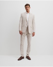 Country Road - Regular Fit Linen Cotton Puppytooth Jacket