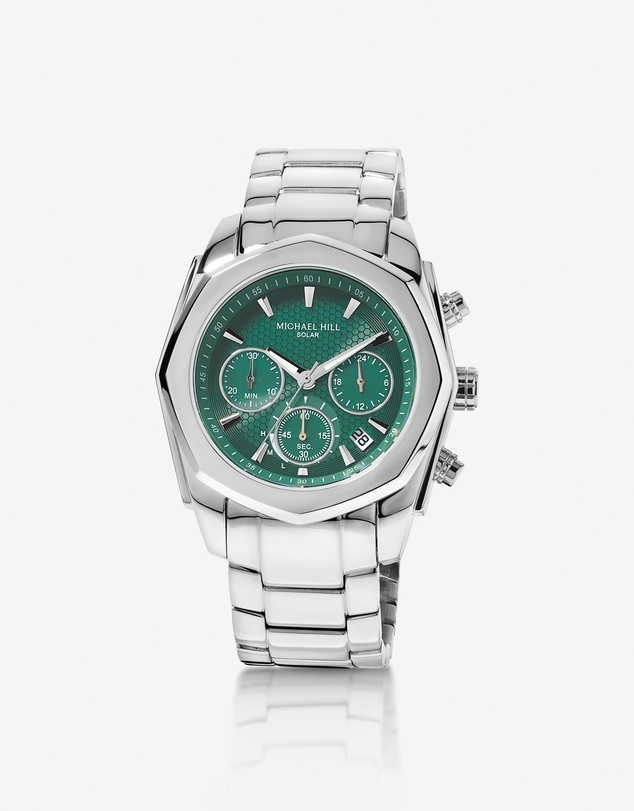 Michael Hill - Men's Solar Chronograph Watch in Stainless Steel