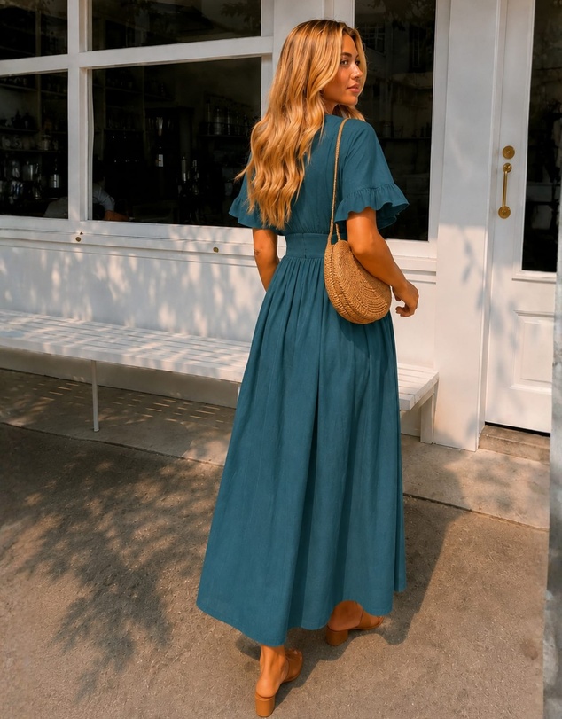 Esther & Co - Korbela Dress - Deep Green