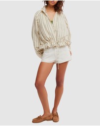 Free People - Devon Balloon Stripped Jacket