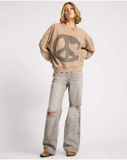 ONE TEASPOON - Smoke Jackson Mid Waist Wide Leg Jeans