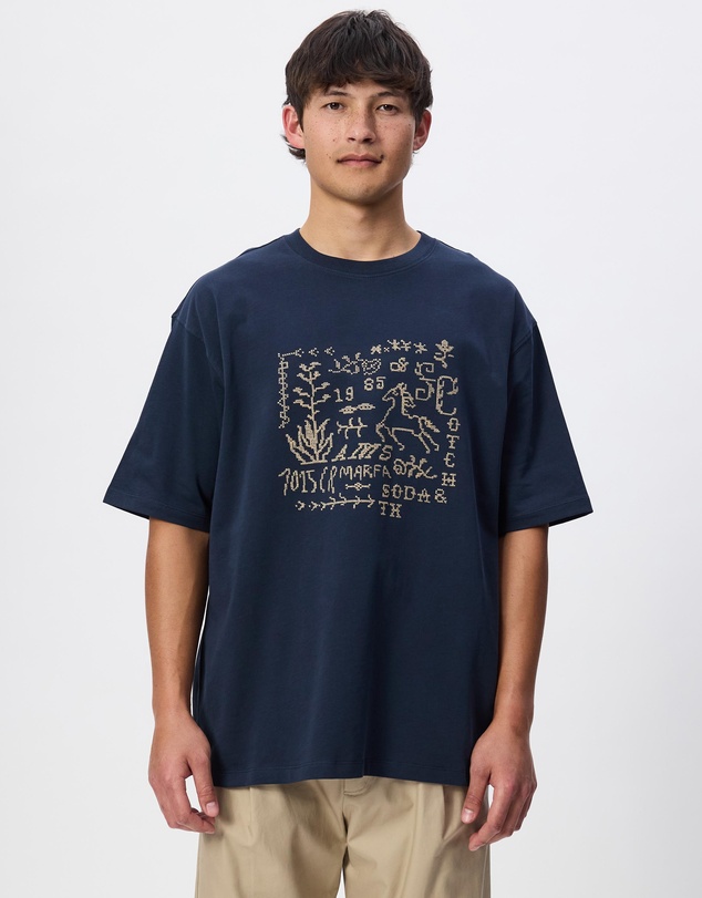Scotch & Soda - Cross-Stitched Front Artwork Loose-Fit T-Shirt