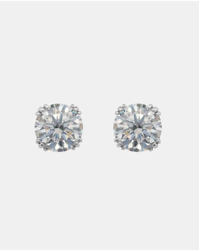 Georgini - Georgini Elegant Essentials 6.5mm Round Hidden Halo Stud Silver