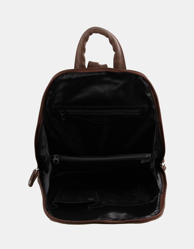 Milleni - Milleni Ladies Genuine Leather Twin Zip Backpack