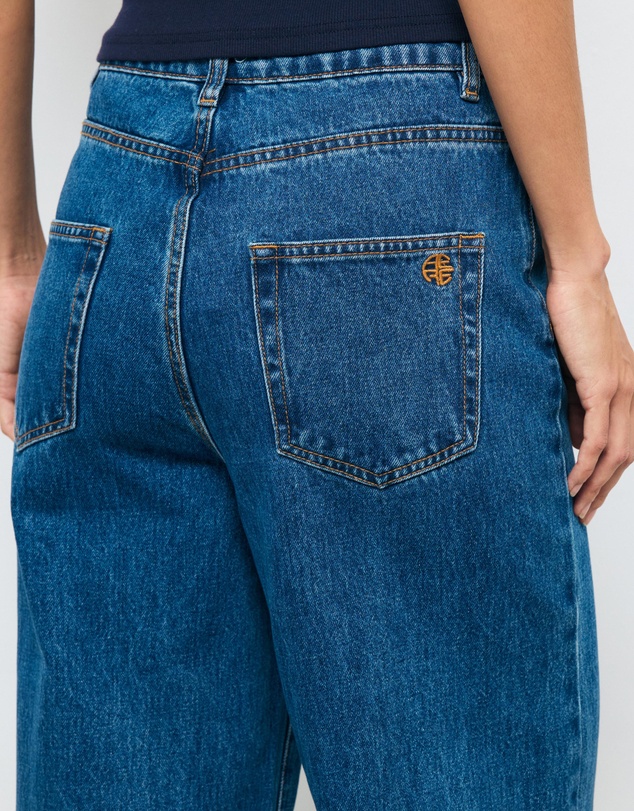 AERE - High Rise Seam Detail Wide Leg Jeans