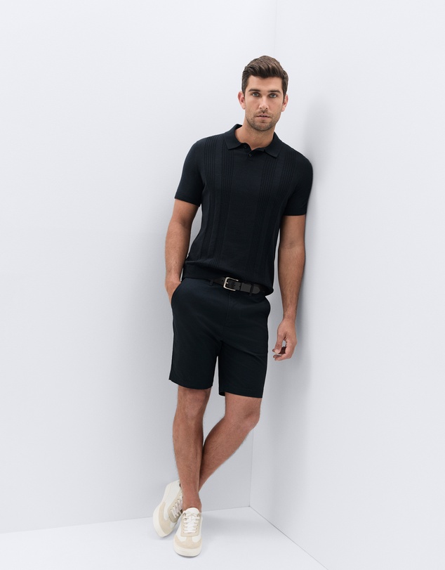 UNISON - Panel Stitch Knit Polo