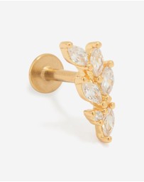 Lovisa - Gold Plated Titanium Cubic Zirconia Leaf Flat Back Stud
