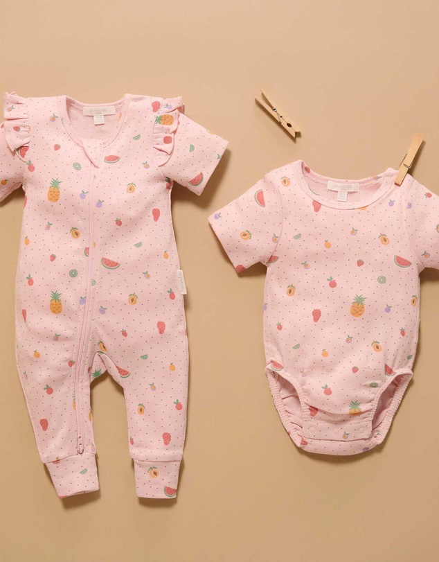 Purebaby - Pointelle Zip Growsuit -Kids-Babies