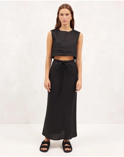 AERE - Linen Maxi Skirt