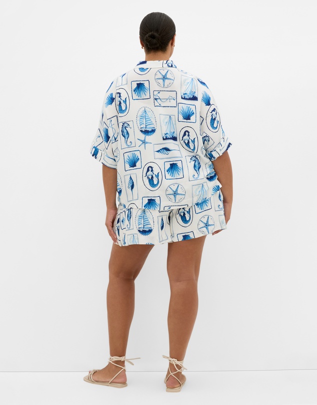 City Chic - Liana Amalfi Print Shirt - white