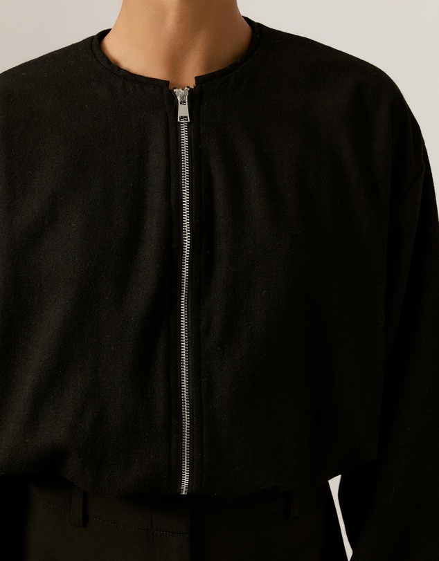 Tussah - Luna Wool Blend Cropped Bomber Jacket