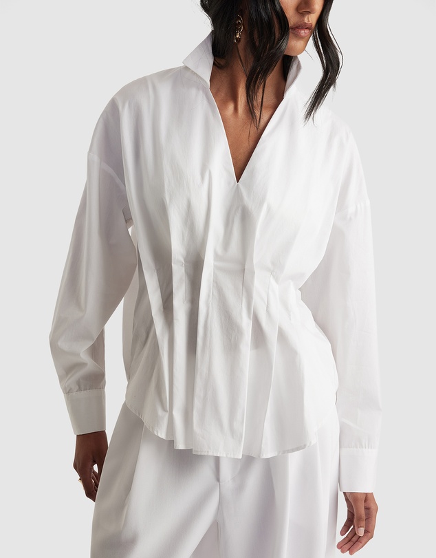 Decjuba - Pia Pleated Oversized Shirt