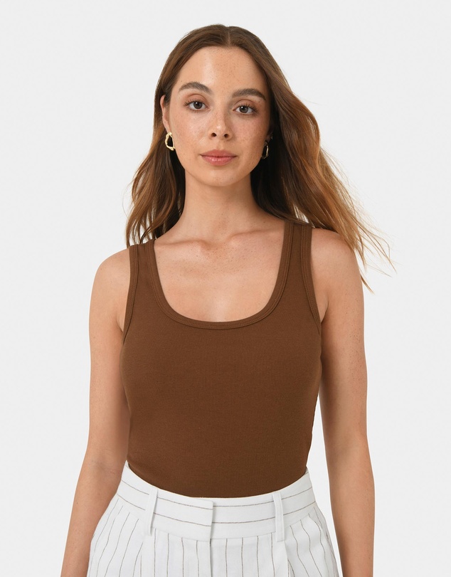 Forcast - Devin Ribbed Singlet Top