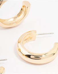 Lovisa - Gold Plated Chunky Hoop Earrings 2-Pack