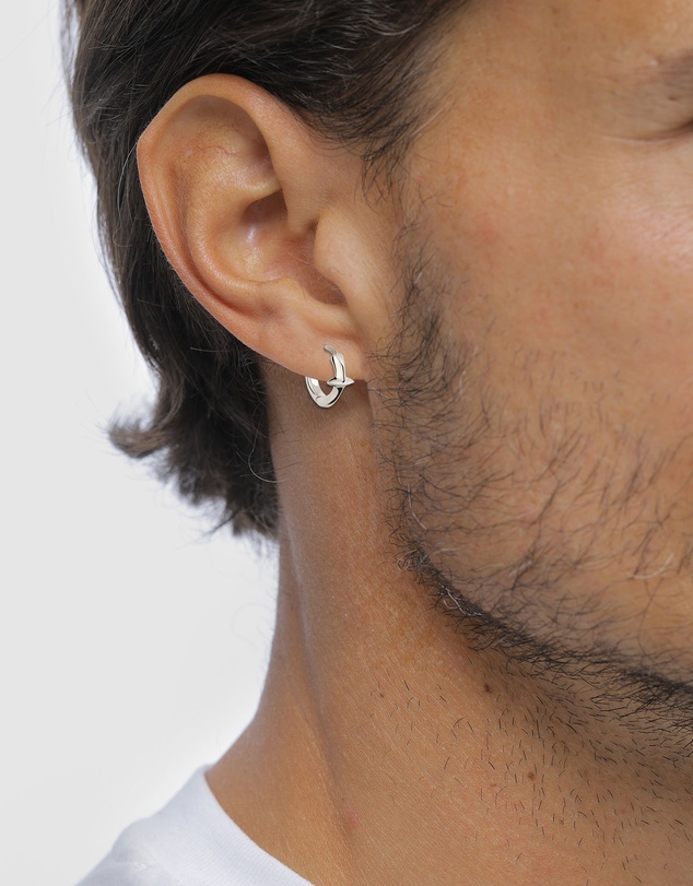 Kuzzoi - ICONIC EXCLUSIVE - Earrings Male Creole Star 925 Sterling Silver