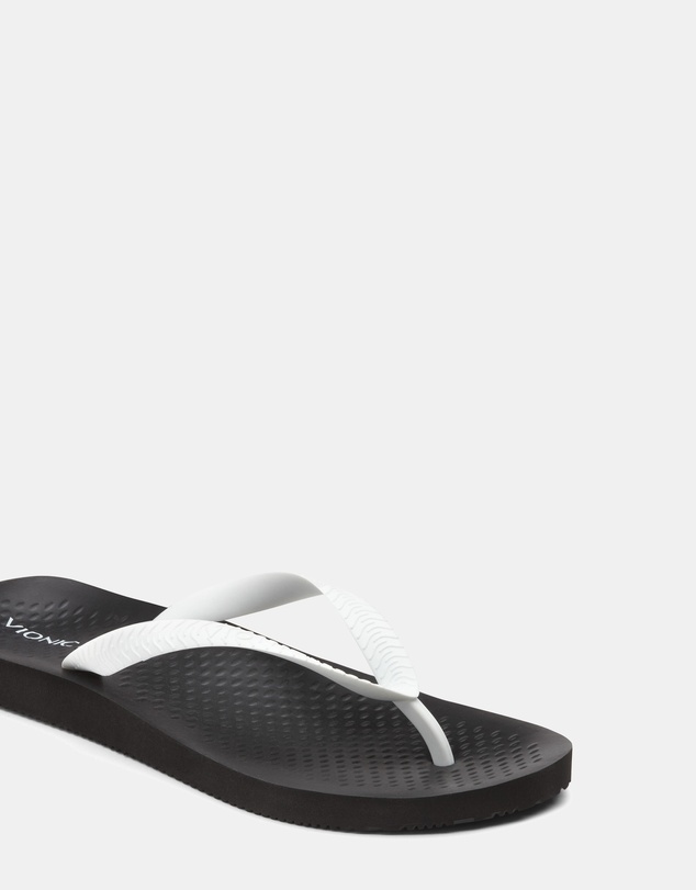 Vionic - Beach Manly Toe Post Sandal - Black/White