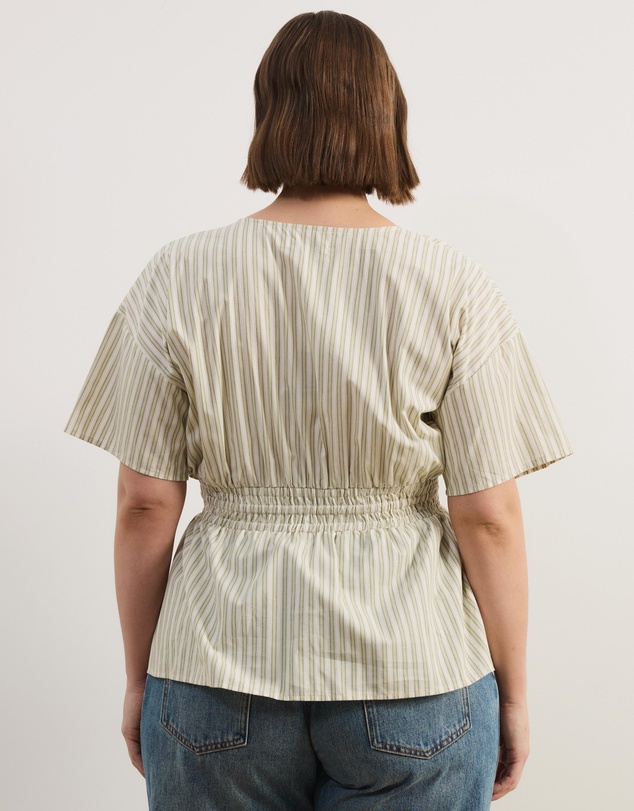 Atmos&Here Curvy - Elis Cotton Gathered Waist Top