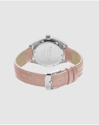 Maxum - Sydney - White Dial, Silver Tone Case & Blush Leather Band