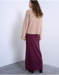 TOPSHOP - Curpo Ruched Maxi Skirt With Hitch Side Detail