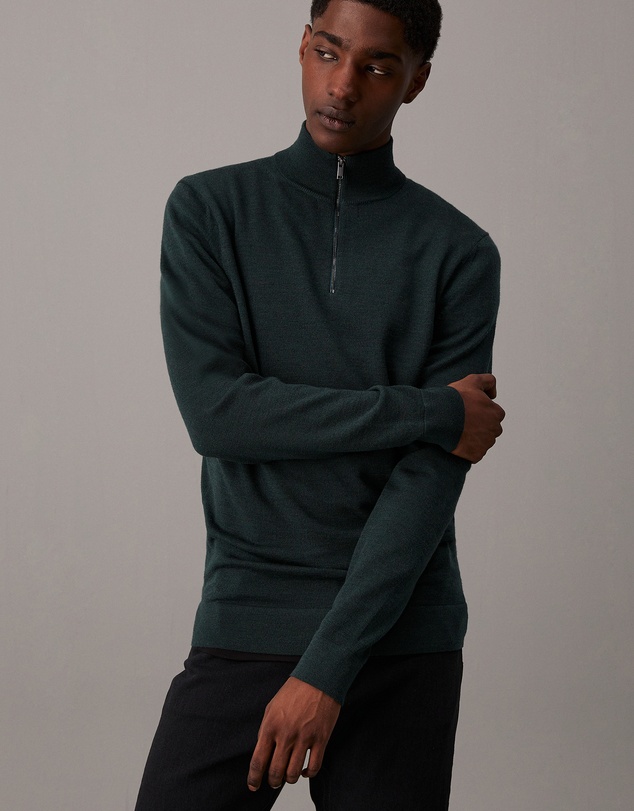 Calvin Klein - Wool Zip Neck Sweater