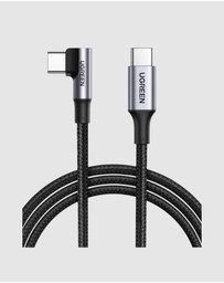 Ugreen - UGREEN 90 Degree Angle USB-C Male to USB-C Male 100W Braided Cable 1m