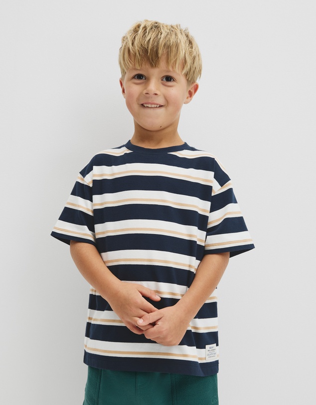 Country Road - Australian Cotton Oversized Stripe Short Sleeve Tee