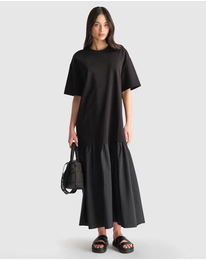Decjuba - D-Luxe Drop Waist Nylon Dress