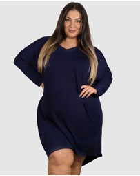 B Free Intimate Apparel - Plus Size Bamboo Long Sleeve Tunic Dress