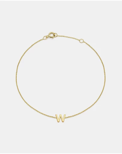 Zoe Olivia - 9K Gold Initial W Bracelet