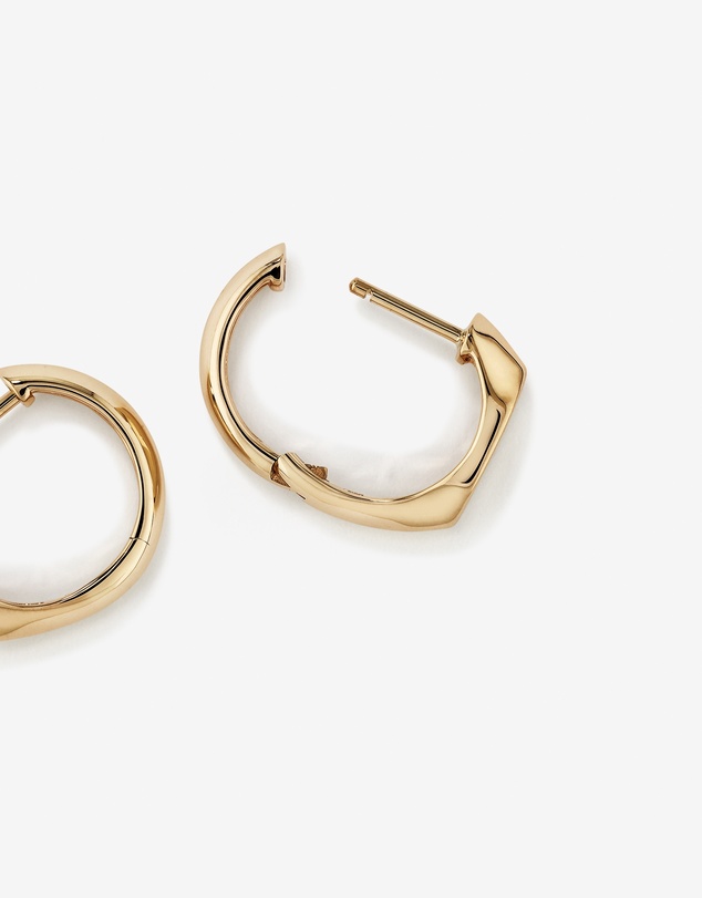 Michael Hill - Diamond Star Accent Signet Huggie Hoop Earrings in 10kt Yellow Gold