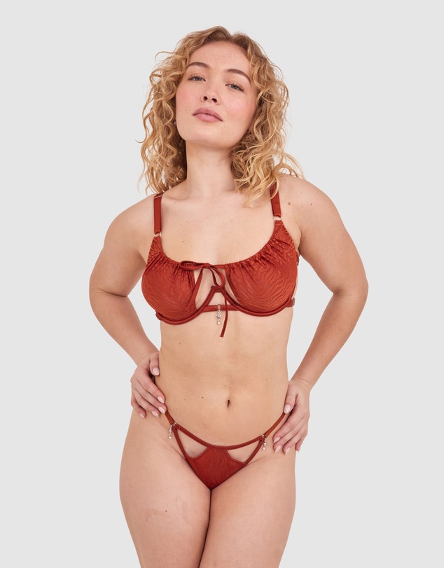 Bras N Things - Night Games Wild Delight Unlined & String Set - Rust