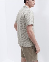 UNISON - Linen Geo Print Resort Shirt