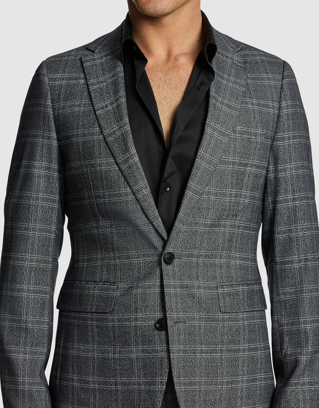 yd. - Cassius Slim Fit Check Suit Jacket