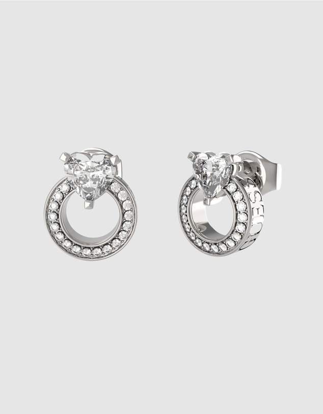 GUESS - Silver-Tone M'ama Non M'ama Stud Earrings
