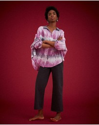 KINGA CSILLA - Purple Wave Chalm Shirt