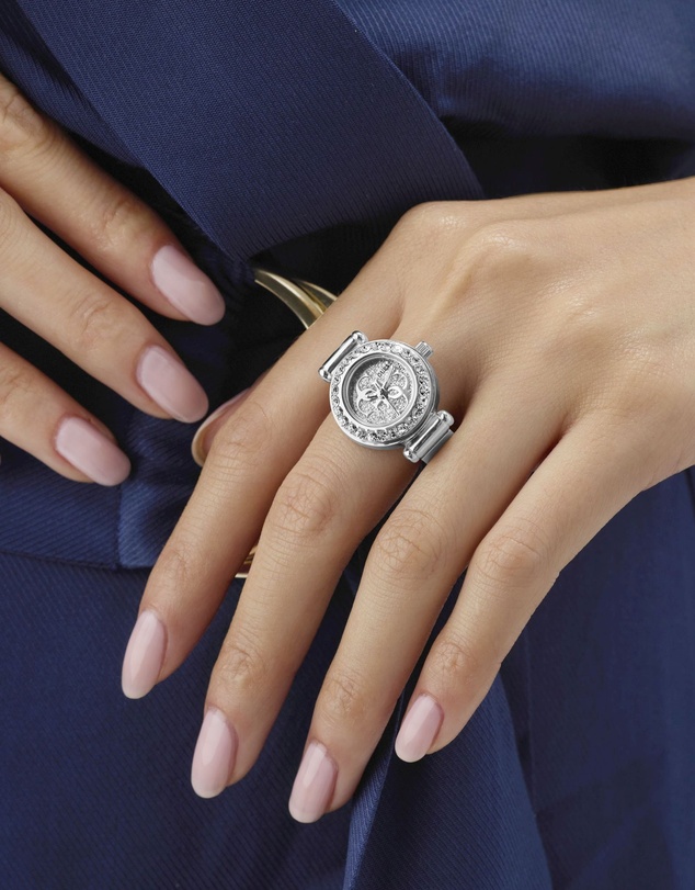 GUESS - GUESS Ladies Silver-Tone Analogue Ring Watch