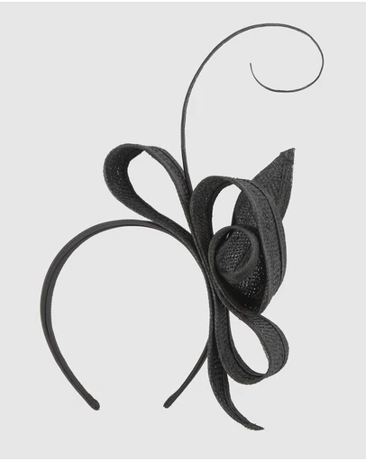 Max Alexander - Large Black Sizal Bow Racing Fascinator