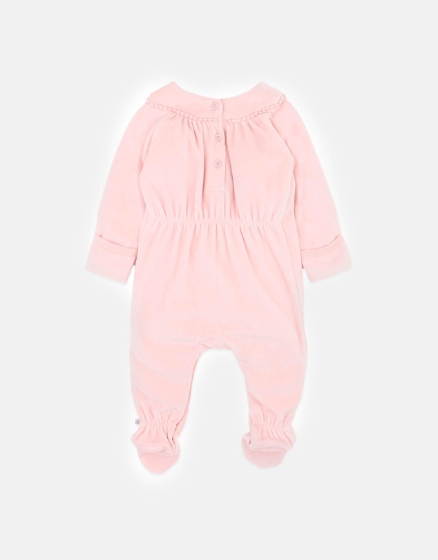 Fox & Finch - Wild Garden Embroidered Velour Zip Onesie - Babies