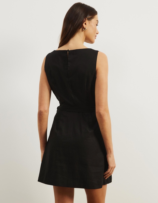 Atmos&Here - Diana Linen Blend Wrap Mini Dress