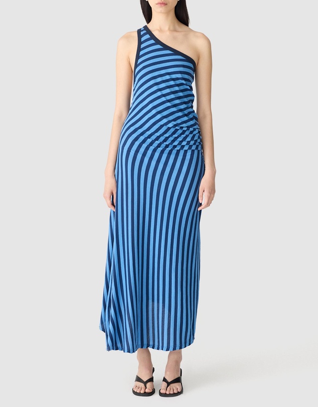 Bassike - Stripe One Shoulder Dress