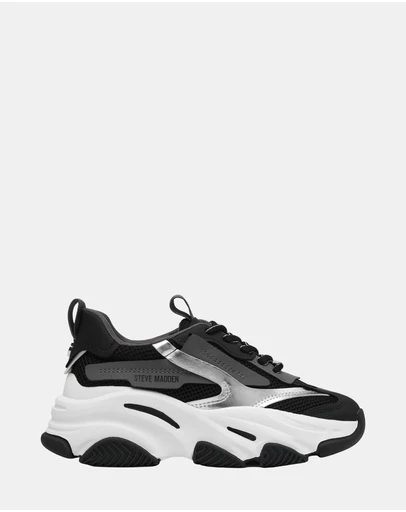 Steve Madden - Possession-E Black/Silver Sneakers