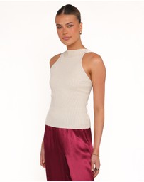 Petal & Pup - Rhea Halterneck Top - Cream Gold