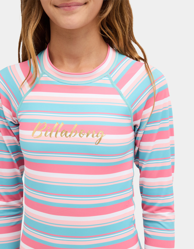Billabong - Girls 8 to 16 Forest Stripe Long Sleeve Bodysuit Rashguard