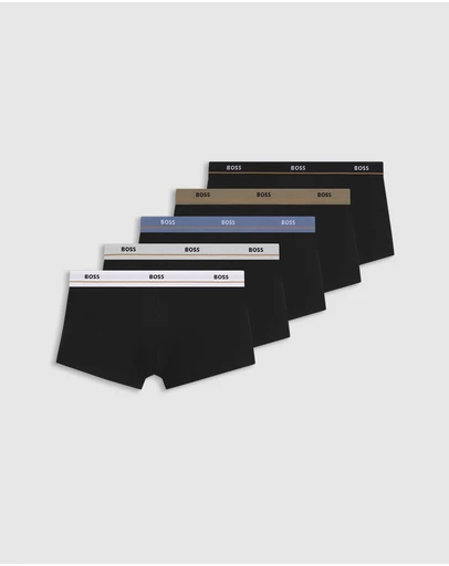 BOSS - 5-Pack Logo Waistband Stretch Cotton Trunks
