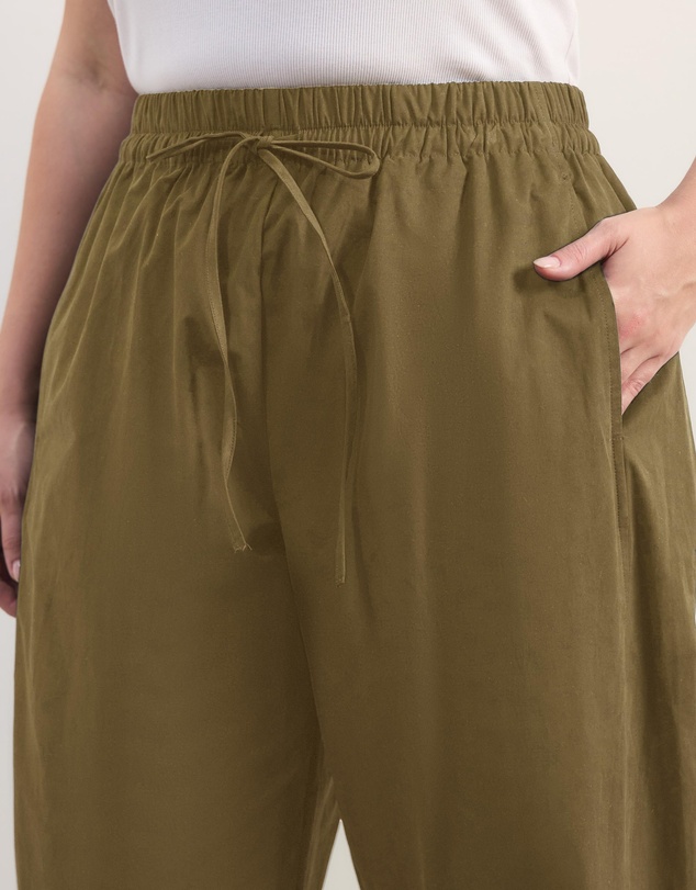 Atmos&Here Curvy - Sienna Cotton Barrel Leg Pants