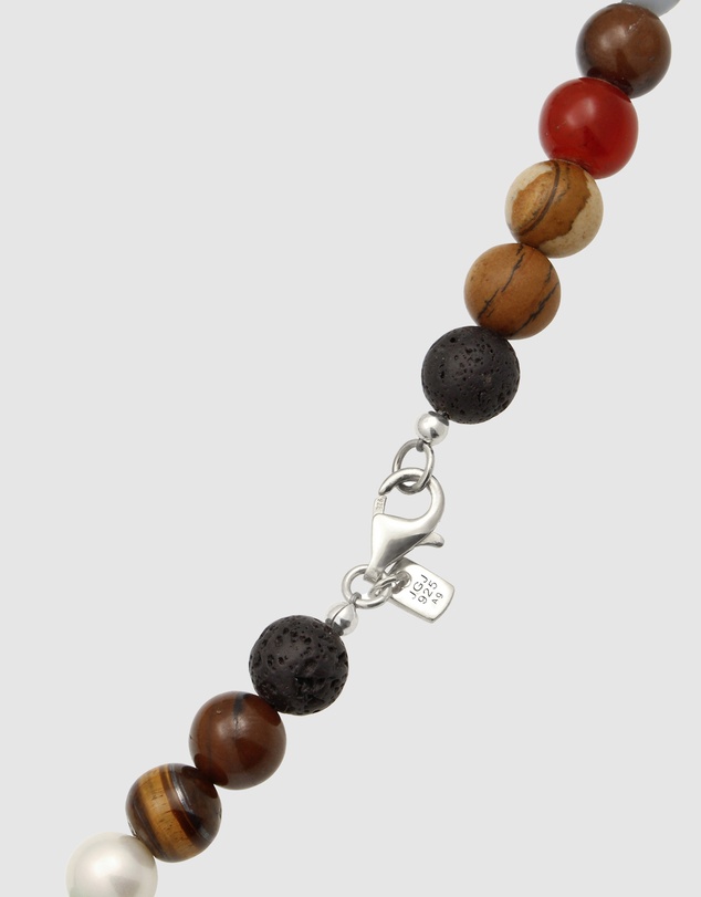 Kuzzoi - ICONIC EXCLUSIVE - Mixed Gemstone Bead Necklace with 925 Sterling Silver Elements