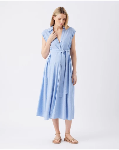 Ripe Maternity - Abby Stripe Shirt Dress