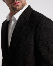 Calibre - Seersucker Check Blazer Chocolate