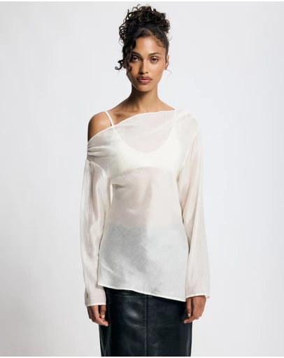Lover - Layla LS Asymmetric Sheer Top