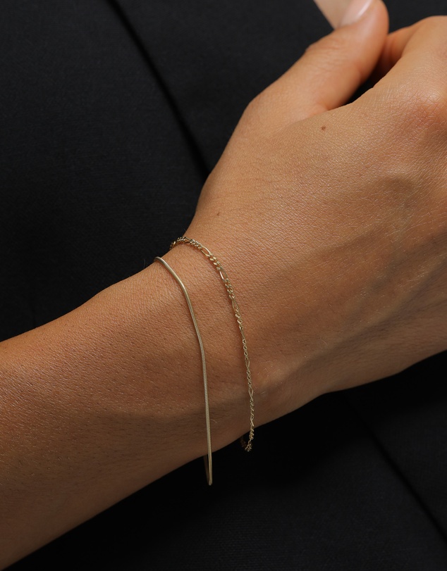 Elli Jewelry - Bracelet Figaro Round Filigree in 925 Sterling Silver Gold Plated